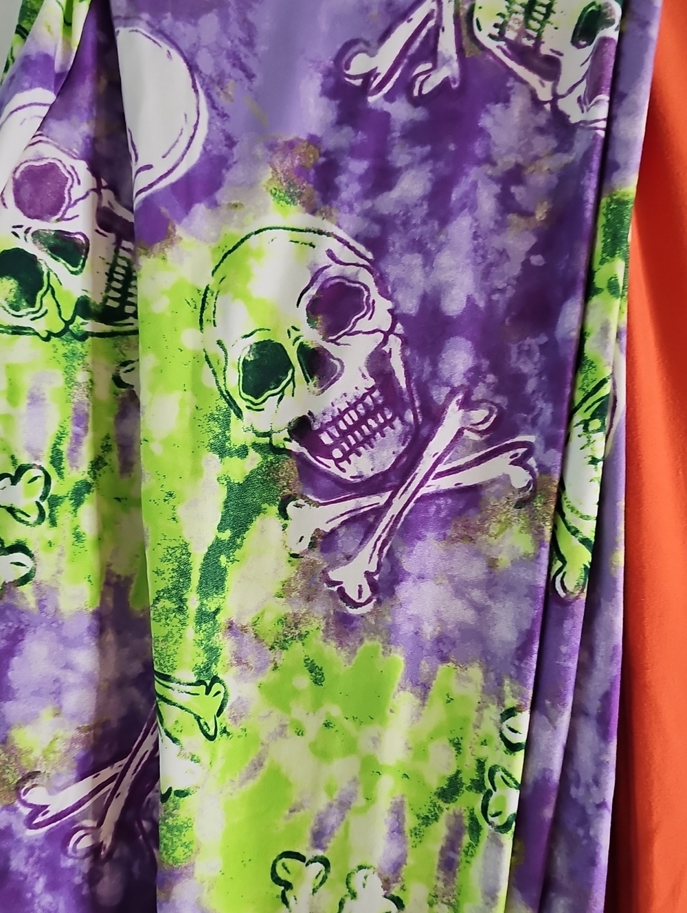 Lularor Purple & Lime Skull Tie-Dye /Solid Orange - Picture 2 of 6